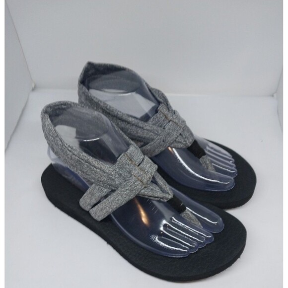 Sketchers Yoga Sling Thong Flip-Flop Sandal Yoga Mat Black/Gray Size 8 - Picture 6 of 8